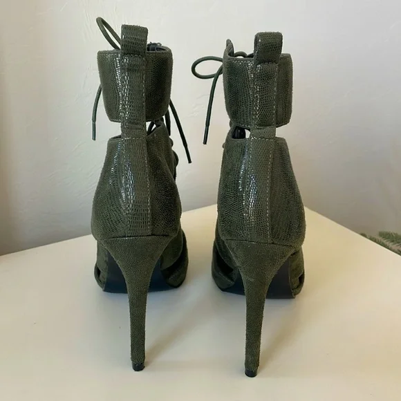 Lace-Up Caged Bootie Stilettos - Picture 2 of 5